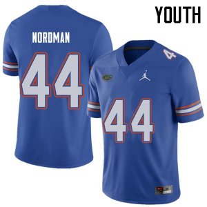 Youth Florida Gators #44 Tucker Nordman NCAA Jordan Brand Royal Authentic Stitched College Football Jersey CVZ8862QS